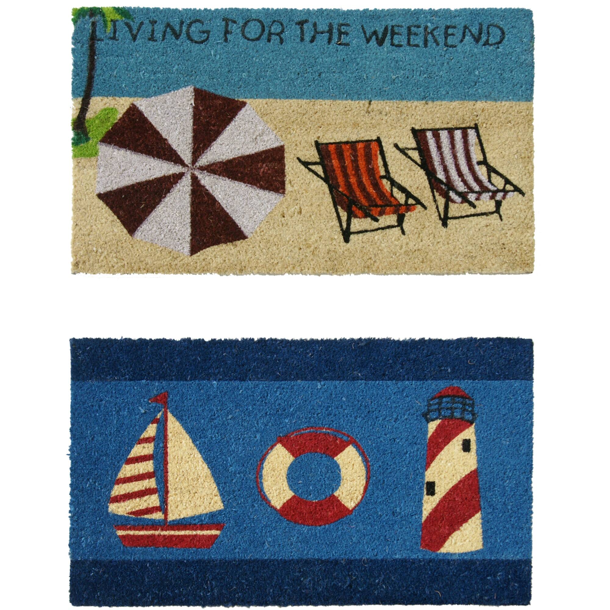 RubberCal Summer "Beach Doormat" Kit 18" x 30" 2 Door Mats Bed